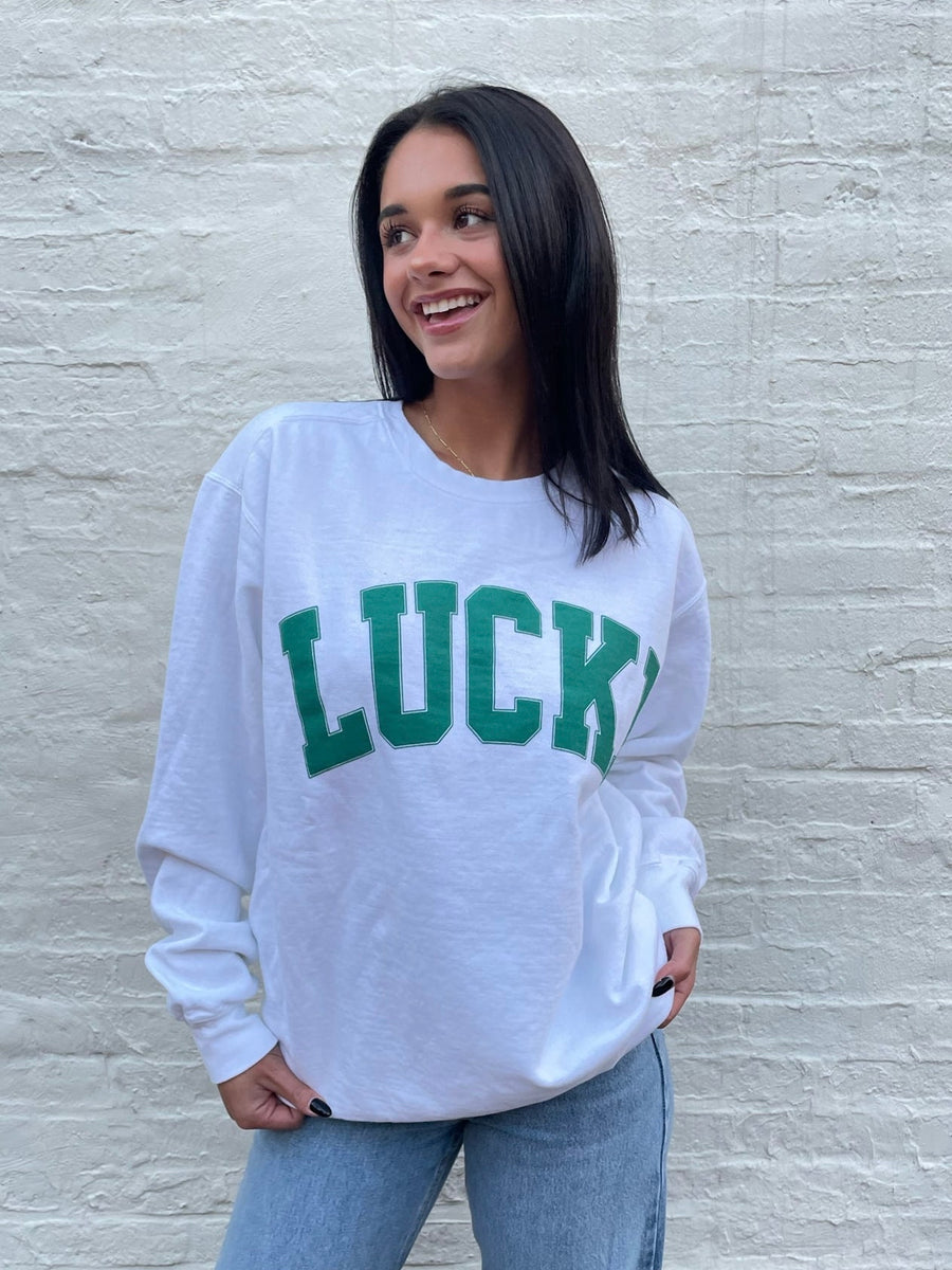 Lucki Puff Print Crewneck Lucki Clover