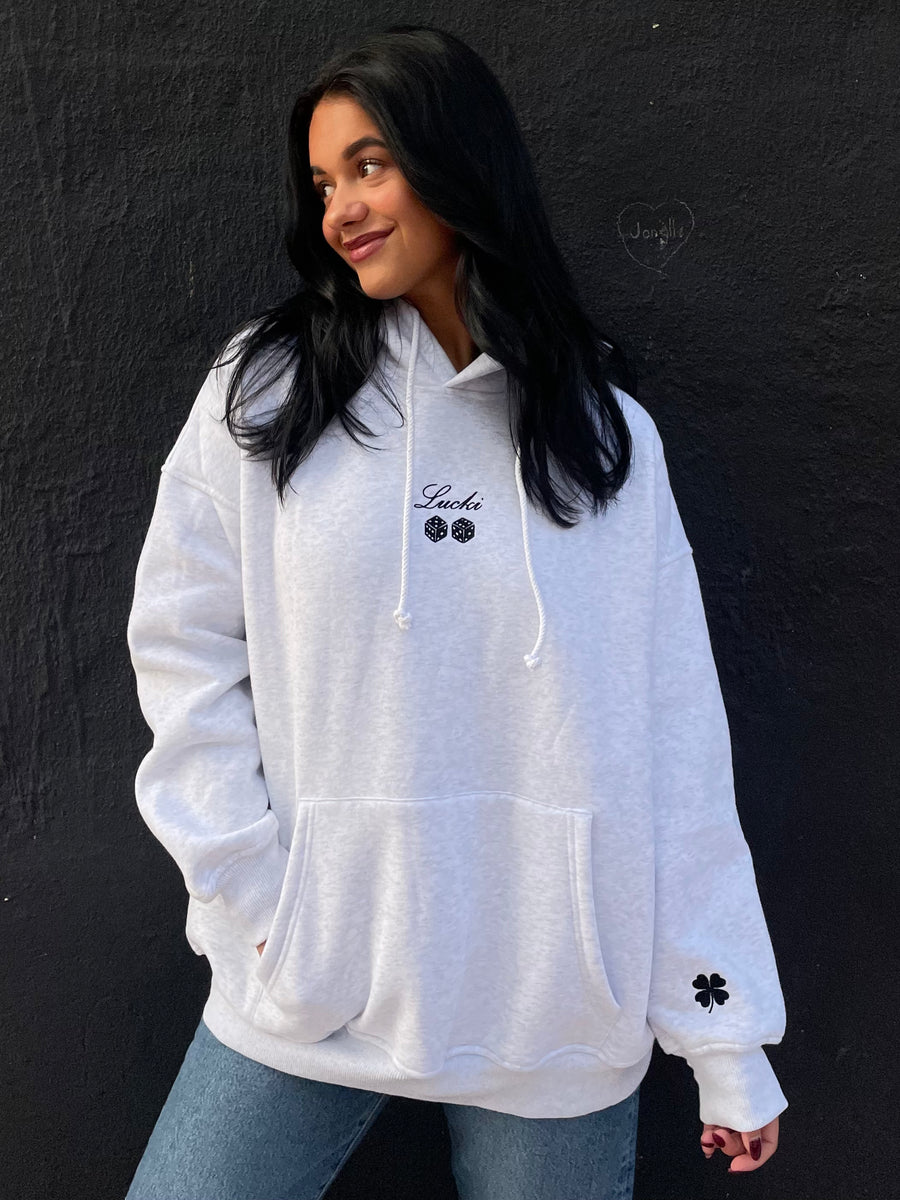 【GRAVER】23FW★ Lucky Clover Center Hoodie MUSINSA | GRAVER [UNISEX] Lucky Clover Center Hoodie_Gray