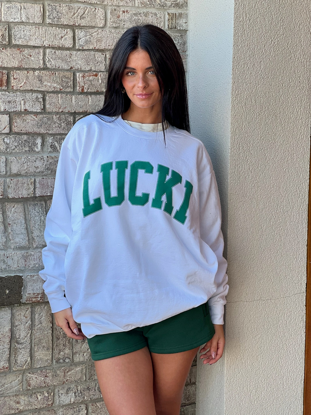 [GRAVER]★LUCKY CLOVER CENTER SWEATSHIRT MUSINSA | GRAVER [UNISEX] Lucky Clover Center Hoodie_Cream